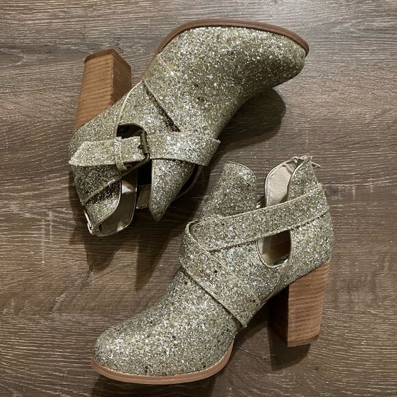 Coastal cowgirl festival glitter ankle boots silver - Picture 2 of 10